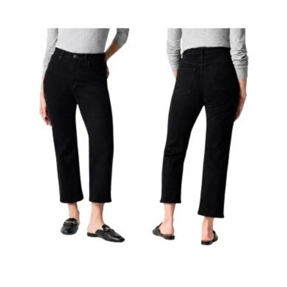 J. Crew Womens 30 Black Curvy Wide Leg Crop Jeans NWT